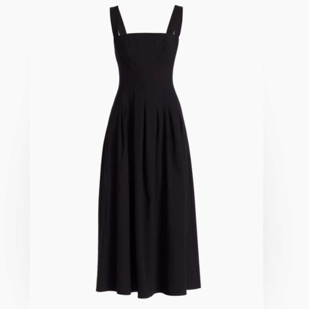 Reformation Black Mika Fit & Flare Midi Dress Womens Size 10 - Picture 2 of 11